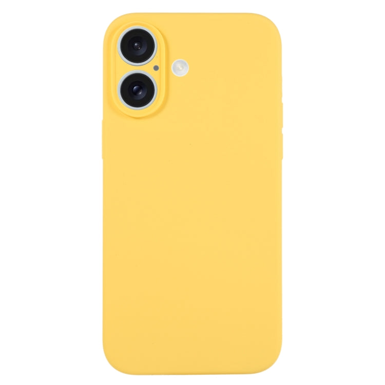 جراب هاتف من السيليكون السائل بلون نقي ومسام دقيقة، مناسب لهاتف iPhone 16 Plus
