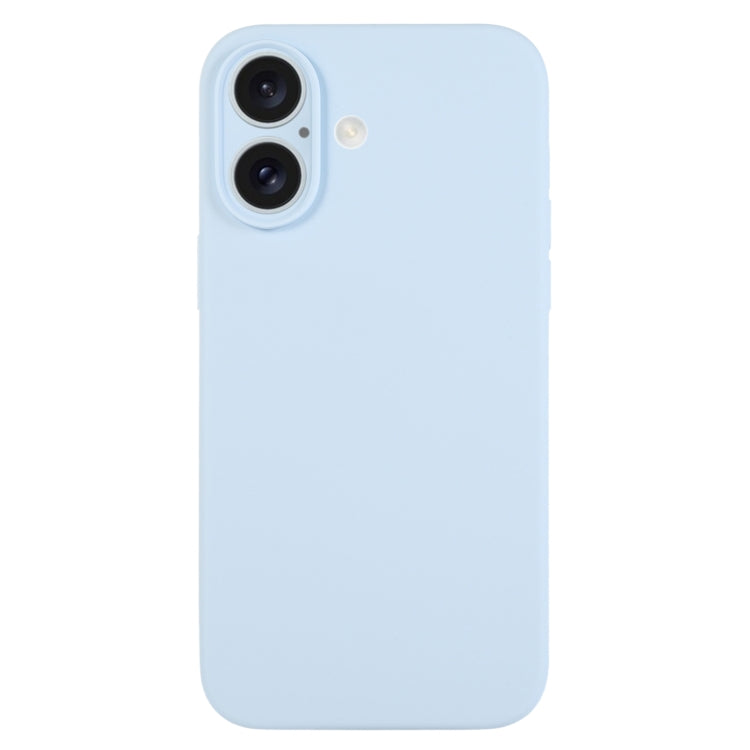 جراب هاتف من السيليكون السائل بلون نقي ومسام دقيقة، مناسب لهاتف iPhone 16 Plus
