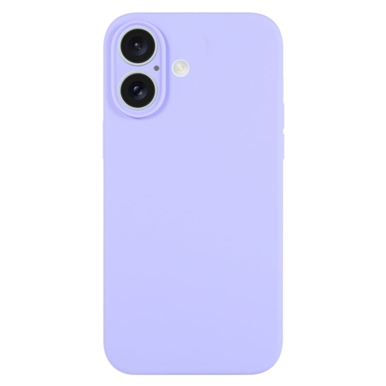 جراب هاتف من السيليكون السائل بلون نقي ومسام دقيقة، مناسب لهاتف iPhone 16 Plus