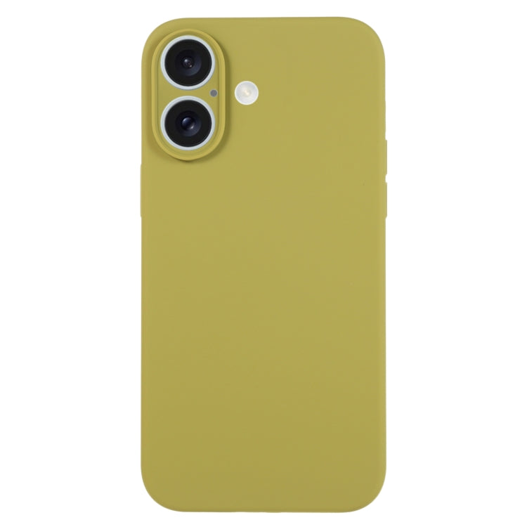 جراب هاتف من السيليكون السائل بلون نقي ومسام دقيقة، مناسب لهاتف iPhone 16 Plus