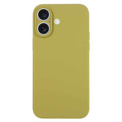 جراب هاتف من السيليكون السائل بلون نقي ومسام دقيقة، مناسب لهاتف iPhone 16 Plus