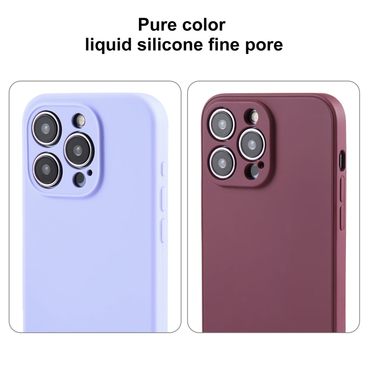 جراب هاتف من السيليكون السائل بلون نقي ومسام دقيقة، لهاتف iPhone 14 Pro Max