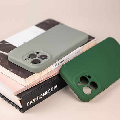 جراب هاتف من السيليكون السائل بلون نقي بمسام دقيقة، مناسب لهاتف iPhone 11