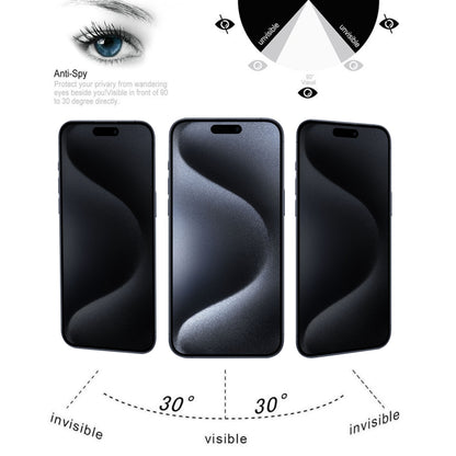 غشاء زجاجي مقوى عالي الشفافية ومضاد للتجسس، مناسب لهاتف iPhone 15 Pro Max / 15 Plus، لهاتف iPhone 15 Pro / 15