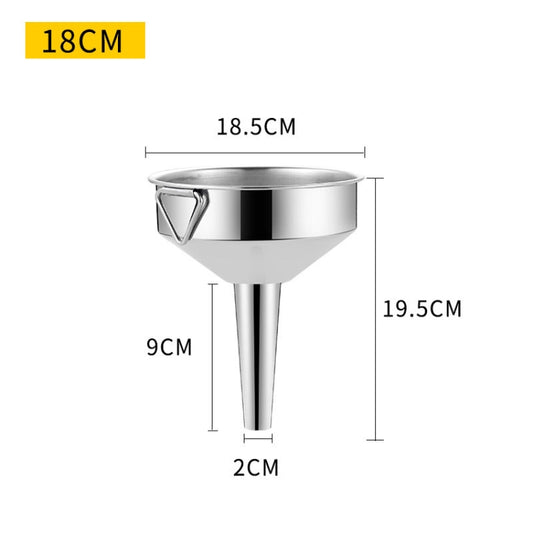 Stainless Steel Conical Small Funnel Oil Leak Wine Leak Kitchen Oil Pourer, 18cm