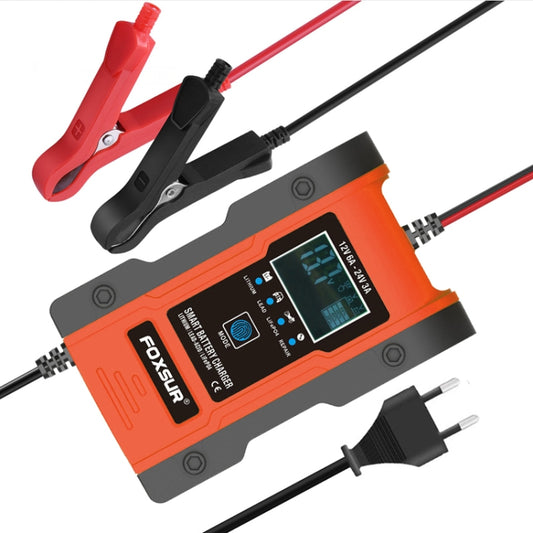 FOXSUR 12V-24V Car Motorcycle Repair Battery Charger AGM Charger