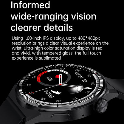 HDT MAX 1.60 inch Black Dial Silicone Band IP68 Waterproof Smart Watch Support Bluetooth Call