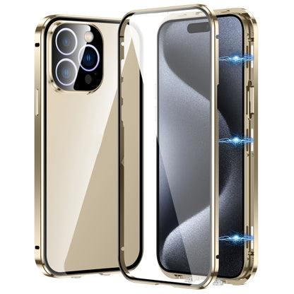 جراب هاتف مغناطيسي مزدوج الإبزيم من الزجاج المقوى عالي الدقة، مناسب لهاتف iPhone 15 Pro Max، وiPhone 15 Pro، وiPhone 15 Plus، وiPhone 15