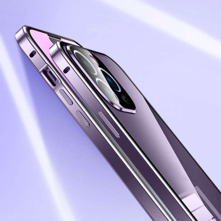 جراب هاتف مغناطيسي مزدوج الإبزيم من الزجاج المقوى عالي الدقة، مناسب لهاتف iPhone 15 Pro Max، وiPhone 15 Pro، وiPhone 15 Plus، وiPhone 15