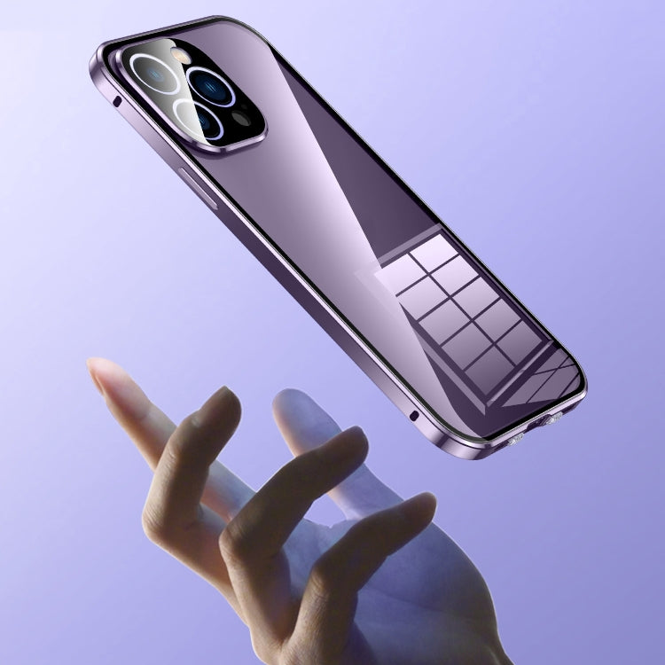 جراب هاتف مغناطيسي مزدوج الإبزيم من الزجاج المقوى عالي الدقة، مناسب لهاتف iPhone 16 Pro Max، وiPhone 16 Pro، وiPhone 16 Plus، وiPhone 16