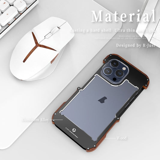 جراب هاتف R-JUST Ironwood Generation المعدني الهجين الخشبي، مناسب لأجهزة iPhone 16 Pro Max وiPhone 16 Pro وiPhone 16 Plus وiPhone 16 وiPhone 15 Pro Max وiPhone 15 Pro وiPhone 15 Plus وiPhone 15