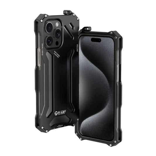 جراب هاتف معدني مقاوم للصدمات RJ17 من R-JUST، مناسب لأجهزة iPhone 15 Pro Max وiPhone 15 Pro وiPhone 15 Plus وiPhone 15