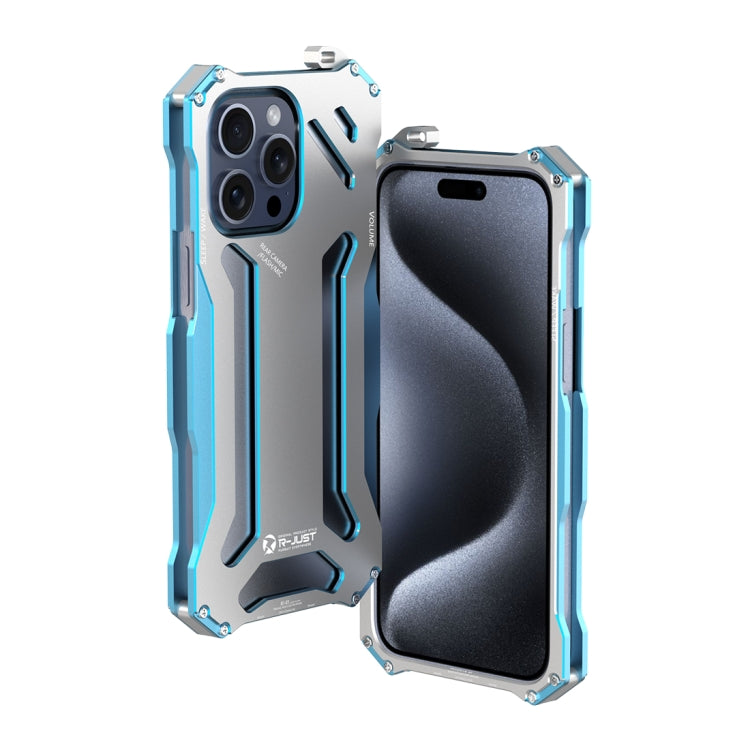 جراب هاتف معدني مقاوم للصدمات RJ17 من R-JUST، مناسب لأجهزة iPhone 15 Pro Max وiPhone 15 Pro وiPhone 15 Plus وiPhone 15