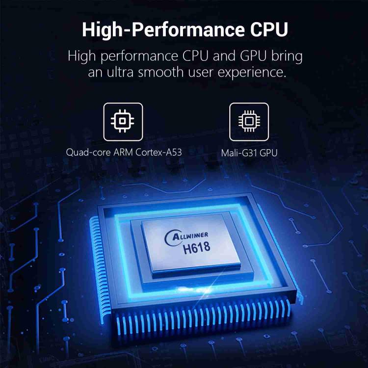 TX98 Pro 4K Ultra HD Android 14.0 Smart TV Box with Remote Control, Allwinner H618 Quad-Core