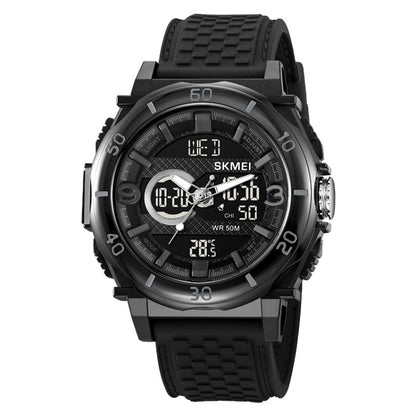 SKMEI 2098 Multifunctional Men 50M Waterproof Thermometer Dual Display Digital Wrist Watch