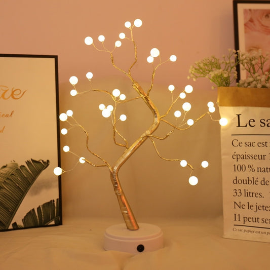 36 LEDs Pearl Tree Copper Wire Table Lamp Creative Decoration Touch Control Night Light (Warm White Light), 36 LEDs Warm White, 36 LEDs Pink Light, 108 LEDs Warm White, 108 LEDs Pink Light, 108 LEDs White Light, 108 LEDs Colorful Light, 48 LEDs Warm Wh...