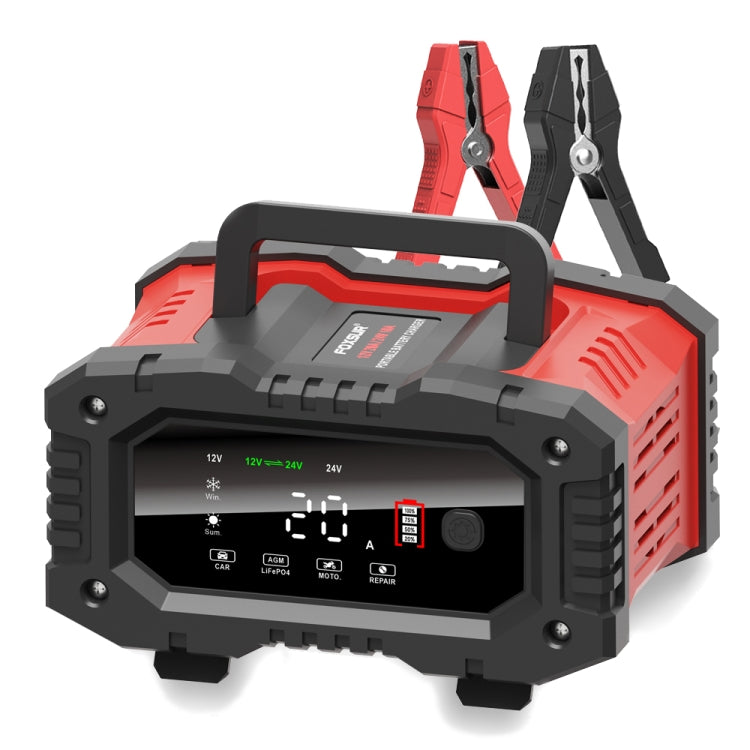 FOXSUR 12V / 24V 20A 300W Portable Motorcycle Car Smart Battery Charger