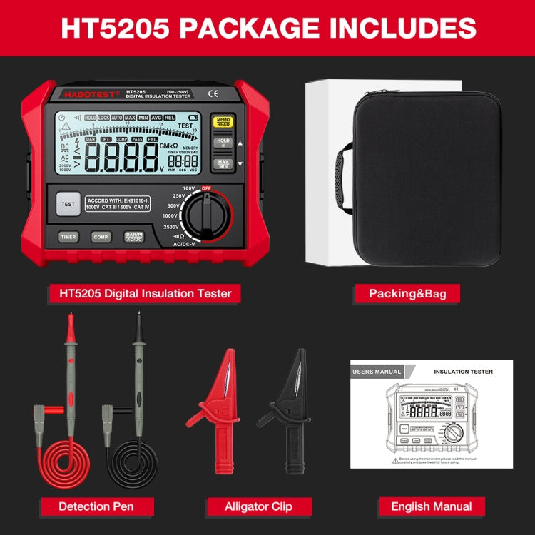 HABOTEST HT5205 Insulation Resistor Tester