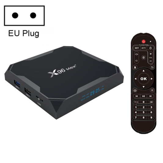 X96 max+ 4K Smart TV Box, Android 9.0, Amlogic S905X3 Quad-Core Cortex-A55,4GB+64GB, Support LAN, AV, 2.4G/5G WiFi, USBx2,TF Card,