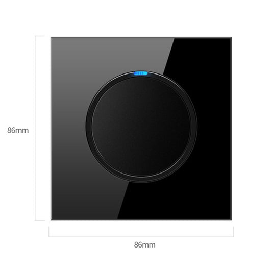 86mm Round LED Tempered Glass Switch Panel, Black Round Glass
