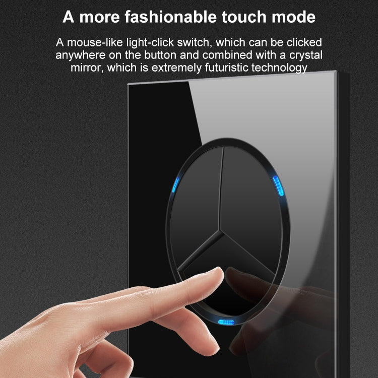 86mm Round LED Tempered Glass Switch Panel, Black Round Glass