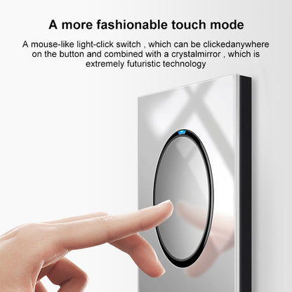 86mm Round LED Tempered Glass Switch Panel, Gray Round Glass