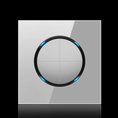 86mm Round LED Tempered Glass Switch Panel, Gray Round Glass