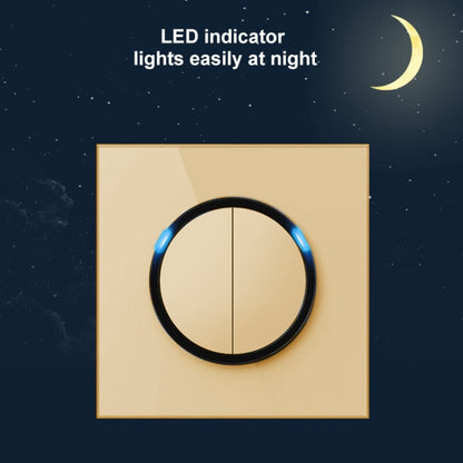 86mm Round LED Tempered Glass Switch Panel, Gold Round Glass
