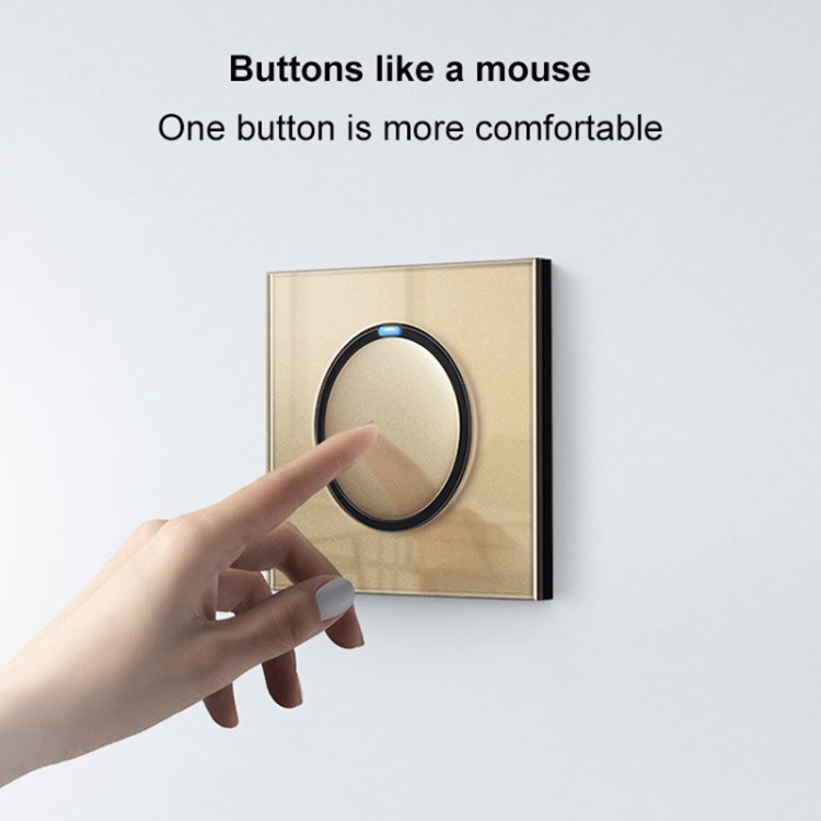 86mm Round LED Tempered Glass Switch Panel, Gold Round Glass