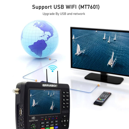iBRAVEBOX V10 Finder Max 4.3 inch Display Digital Satellite Meter Signal Finder, Support DVB-S/S2/S2X