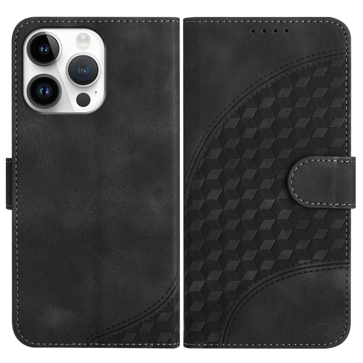 YX0060 Elephant Head Embossed Phone Leather Case with Lanyard, For iPhone 16, iPhone 16e, For iPhone 15 Pro Max
