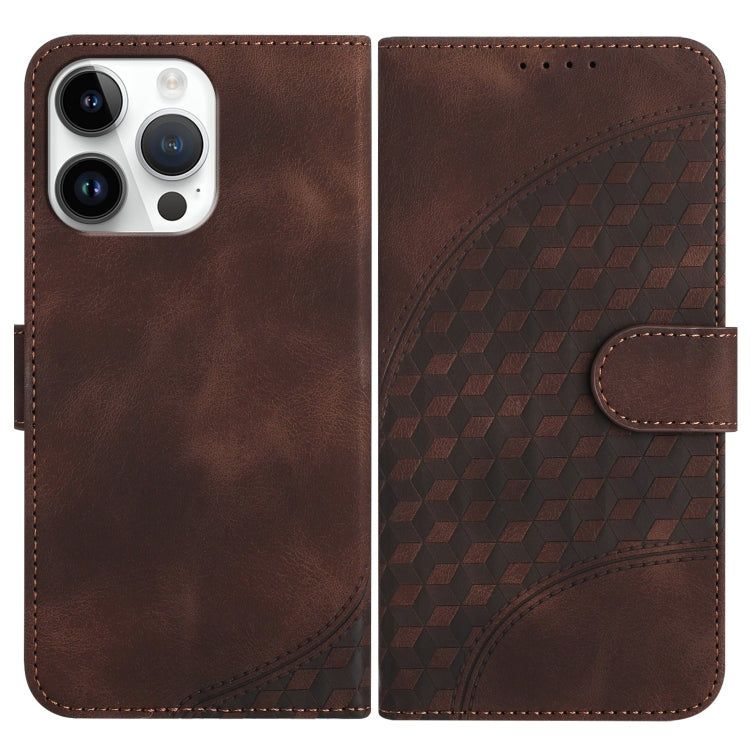 YX0060 Elephant Head Embossed Phone Leather Case with Lanyard, For iPhone 16, iPhone 16e, For iPhone 15 Pro Max