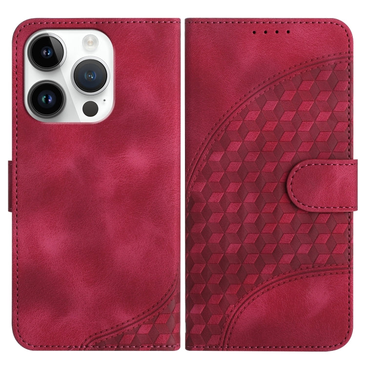 YX0060 Elephant Head Embossed Phone Leather Case with Lanyard, For iPhone 15 Pro, For iPhone 15 Plus, For iPhone 15
