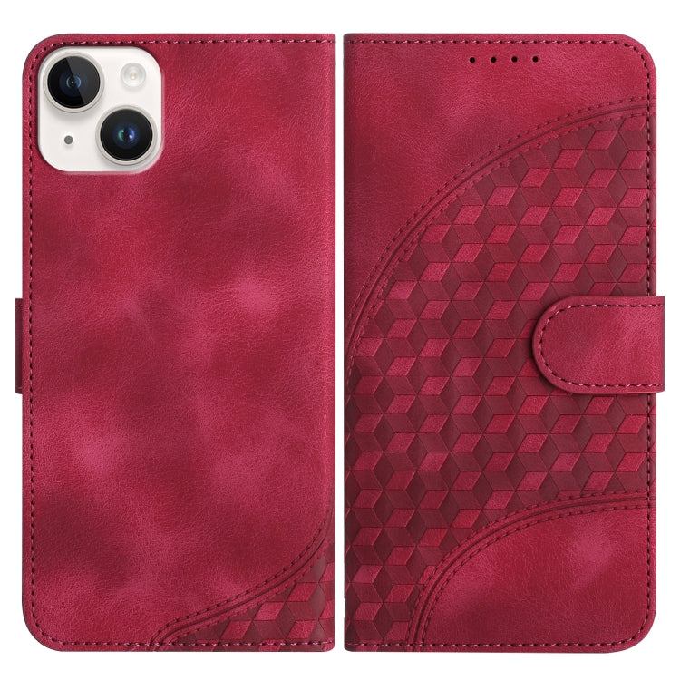 YX0060 Elephant Head Embossed Phone Leather Case with Lanyard, For iPhone 15 Pro, For iPhone 15 Plus, For iPhone 15