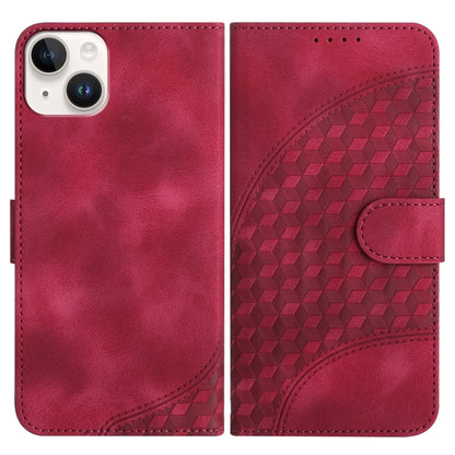YX0060 جراب هاتف جلدي منقوش برأس فيل مع حبل، مناسب لأجهزة iPhone 15 وiPhone 14 Plus وiPhone 14 وiPhone 14 Pro وiPhone 14 Pro Max وiPhone SE 2022/SE 2020/6/7/8