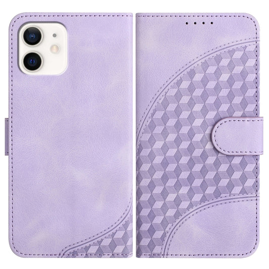 YX0060 جراب هاتف جلدي منقوش برأس فيل مع حبل، مناسب لأجهزة iPhone 12 mini وiPhone 11 Pro Max وiPhone 11 وiPhone 11 Pro وiPhone XS / X وiPhone XR