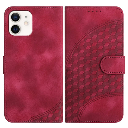 YX0060 جراب هاتف جلدي منقوش برأس فيل مع حبل، مناسب لأجهزة iPhone 12 mini وiPhone 11 Pro Max وiPhone 11 وiPhone 11 Pro وiPhone XS / X وiPhone XR
