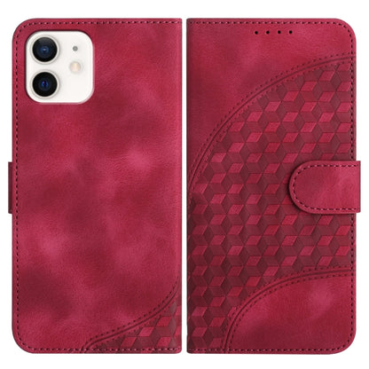 YX0060 جراب هاتف جلدي منقوش برأس فيل مع حبل، مناسب لأجهزة iPhone 12 mini وiPhone 11 Pro Max وiPhone 11 وiPhone 11 Pro وiPhone XS / X وiPhone XR
