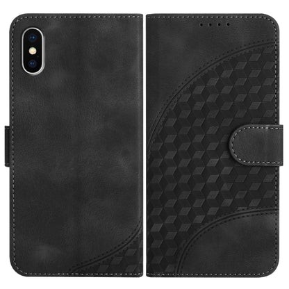 YX0060 جراب هاتف جلدي منقوش برأس فيل مع حبل، مناسب لأجهزة iPhone 12 mini وiPhone 11 Pro Max وiPhone 11 وiPhone 11 Pro وiPhone XS / X وiPhone XR