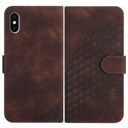 YX0060 جراب هاتف جلدي منقوش برأس فيل مع حبل، مناسب لأجهزة iPhone 12 mini وiPhone 11 Pro Max وiPhone 11 وiPhone 11 Pro وiPhone XS / X وiPhone XR