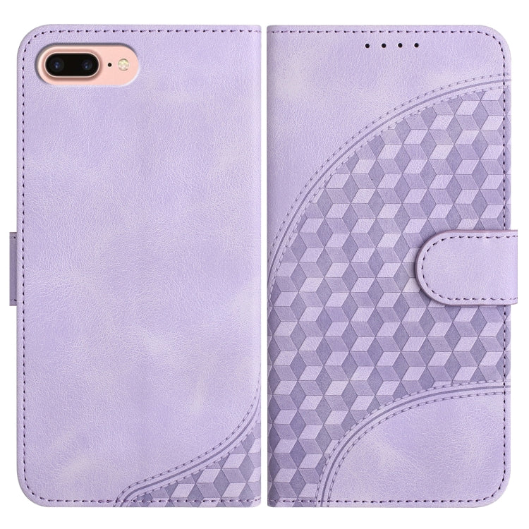 YX0060 Elephant Head Embossed Phone Leather Case with Lanyard, For iPhone 8 Plus / 7 Plus