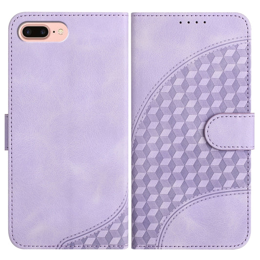 YX0060 Elephant Head Embossed Phone Leather Case with Lanyard, For iPhone 8 Plus / 7 Plus