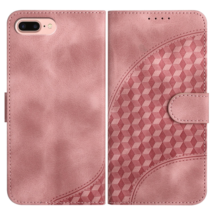 YX0060 Elephant Head Embossed Phone Leather Case with Lanyard, For iPhone 8 Plus / 7 Plus