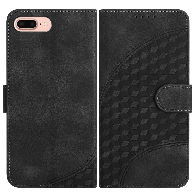 YX0060 Elephant Head Embossed Phone Leather Case with Lanyard, For iPhone 8 Plus / 7 Plus