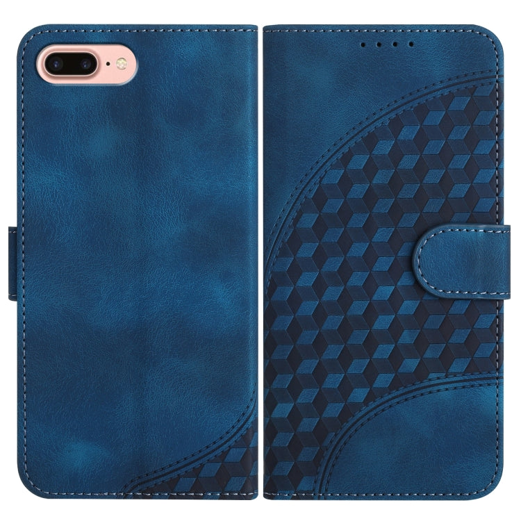 YX0060 Elephant Head Embossed Phone Leather Case with Lanyard, For iPhone 8 Plus / 7 Plus