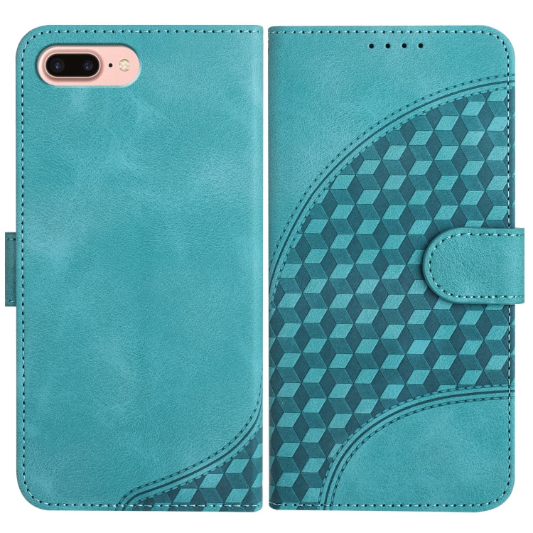 YX0060 Elephant Head Embossed Phone Leather Case with Lanyard, For iPhone 8 Plus / 7 Plus