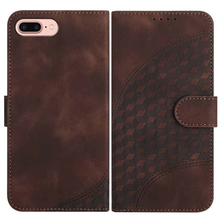 YX0060 Elephant Head Embossed Phone Leather Case with Lanyard, For iPhone 8 Plus / 7 Plus