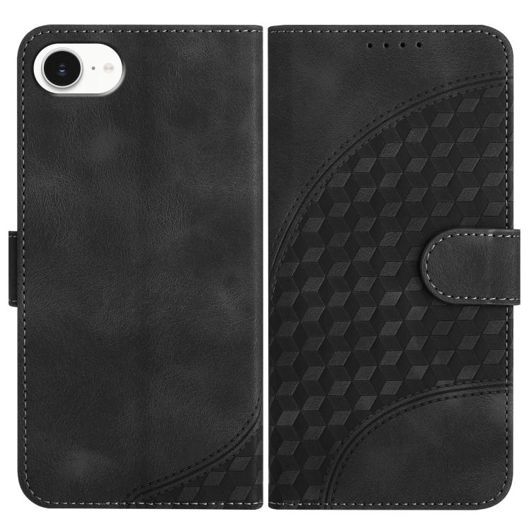 YX0060 Elephant Head Embossed Phone Leather Case with Lanyard, For iPhone 16, iPhone 16e, For iPhone 15 Pro Max