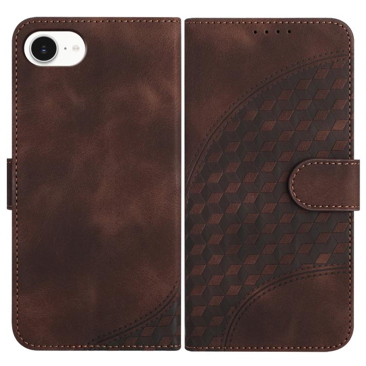 YX0060 Elephant Head Embossed Phone Leather Case with Lanyard, For iPhone 16, iPhone 16e, For iPhone 15 Pro Max