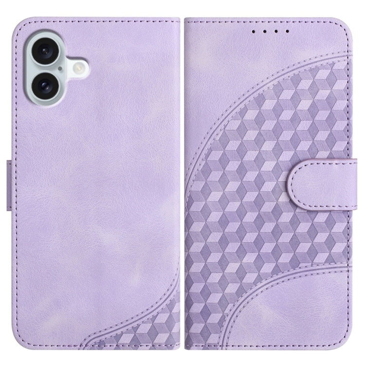 YX0060 Elephant Head Embossed Phone Leather Case with Lanyard, For iPhone 16 Pro Max, For iPhone 16 Pro, For iPhone 16 Plus